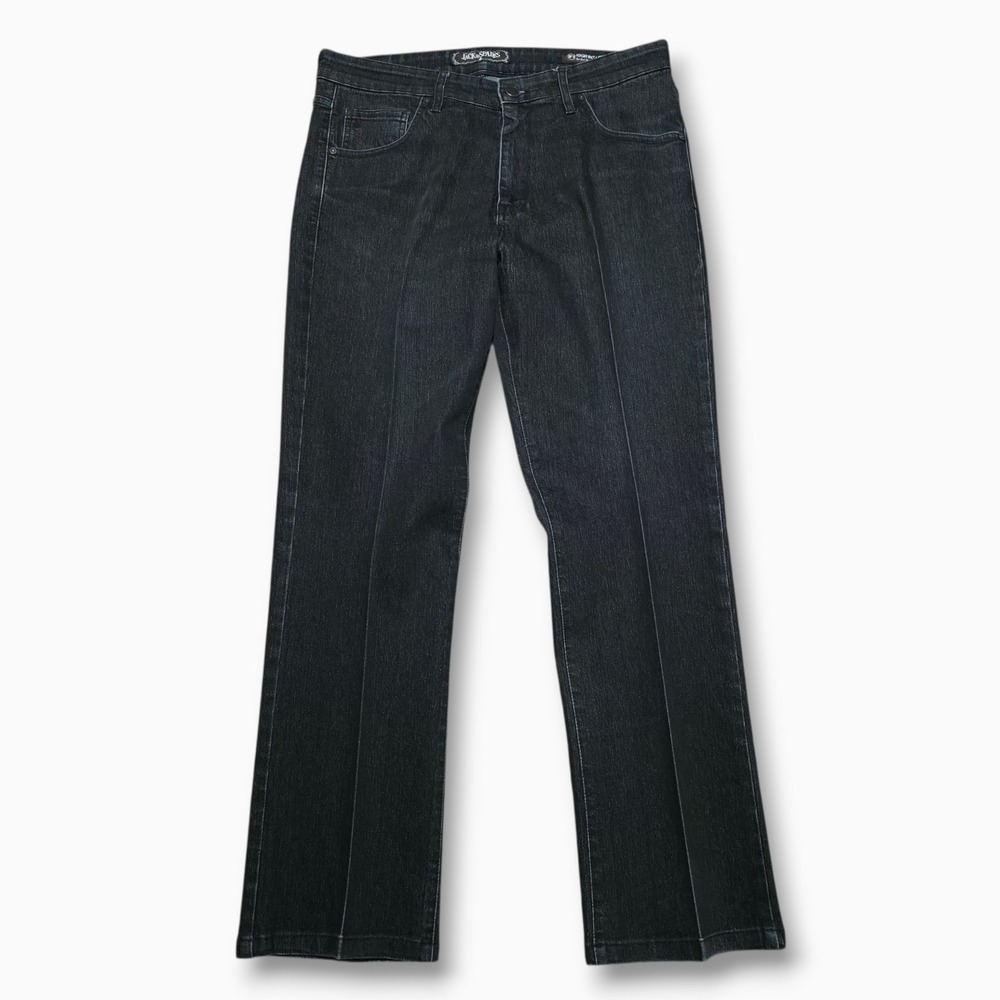 Jack of Spades High Roller Jeans Mens 35 x 30 Black Comfort Fit Straight Pleated
